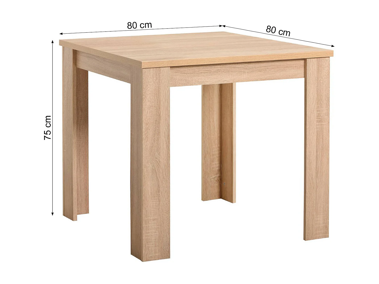 Mesa de jantar 80x80x75 cm carvalho Sonoma natural Mesa de sala de jantar com 2 cadeiras de veludo cinza