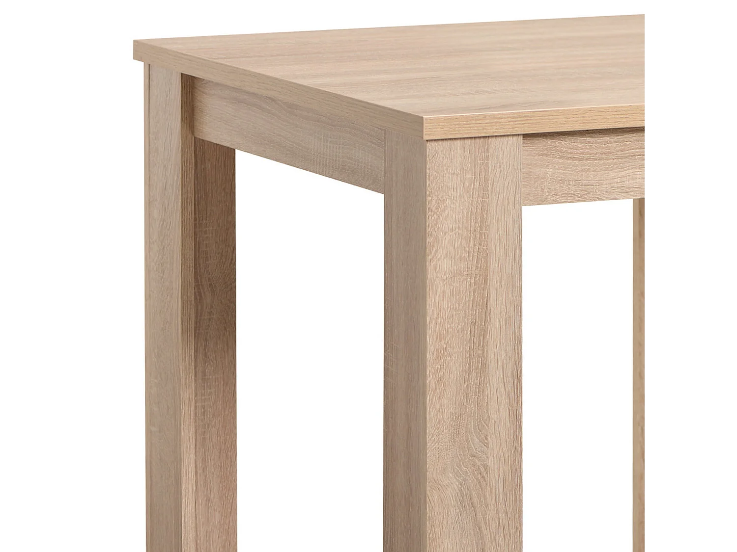 Esstisch 80x80x75 cm Sonoma Eiche natur, Esszimmertisch mit 2 grauen Samtstühlen