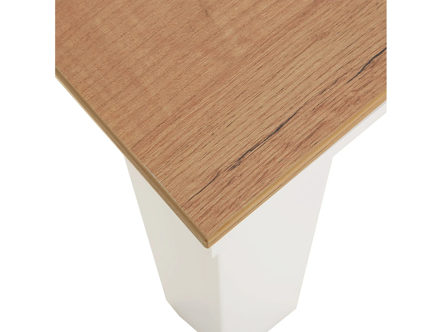 Table à manger 90x73x60 cm chêne blanc velours crème