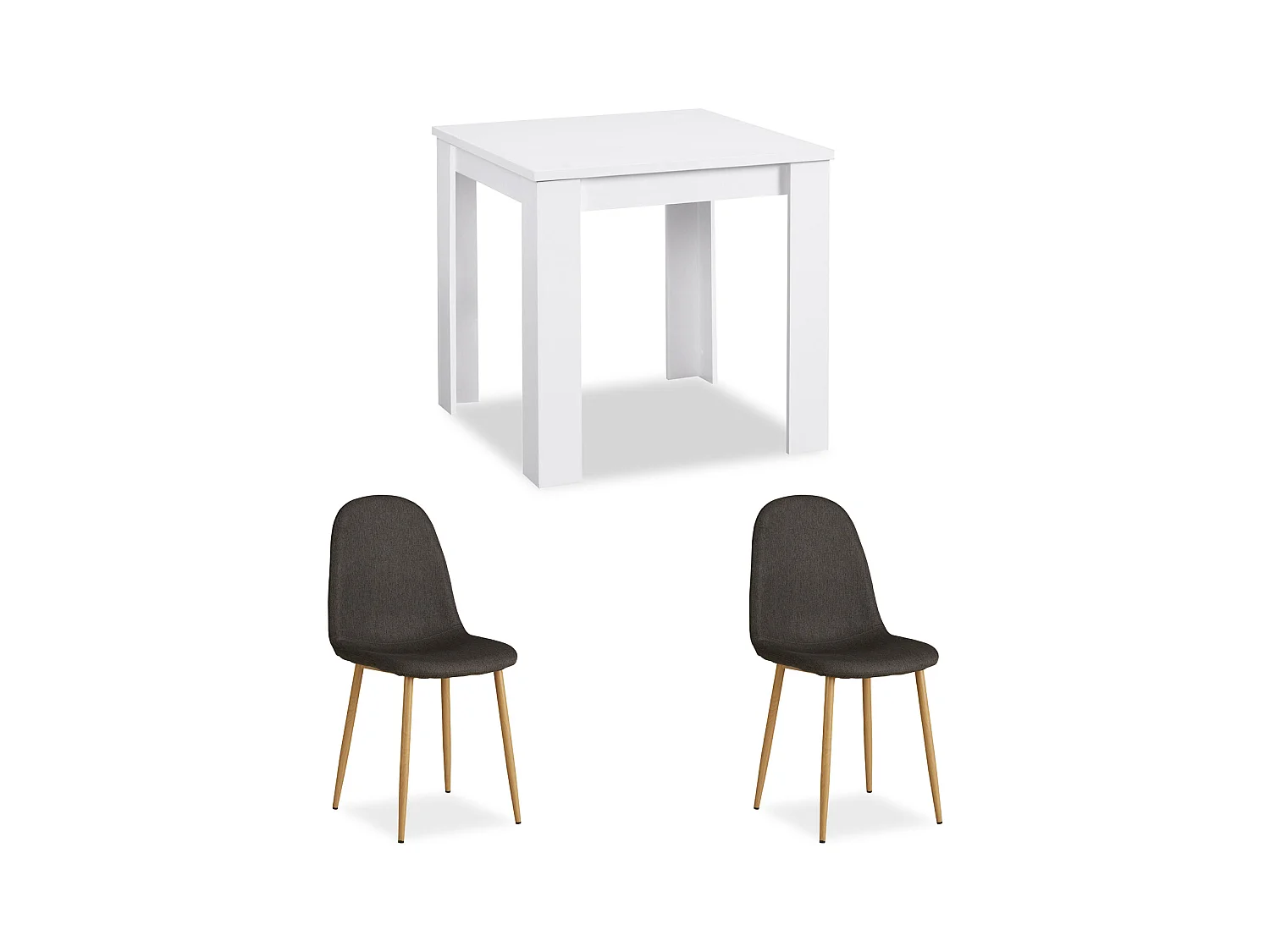 Table de salle à manger 80x80x75 cm blanc anthracite