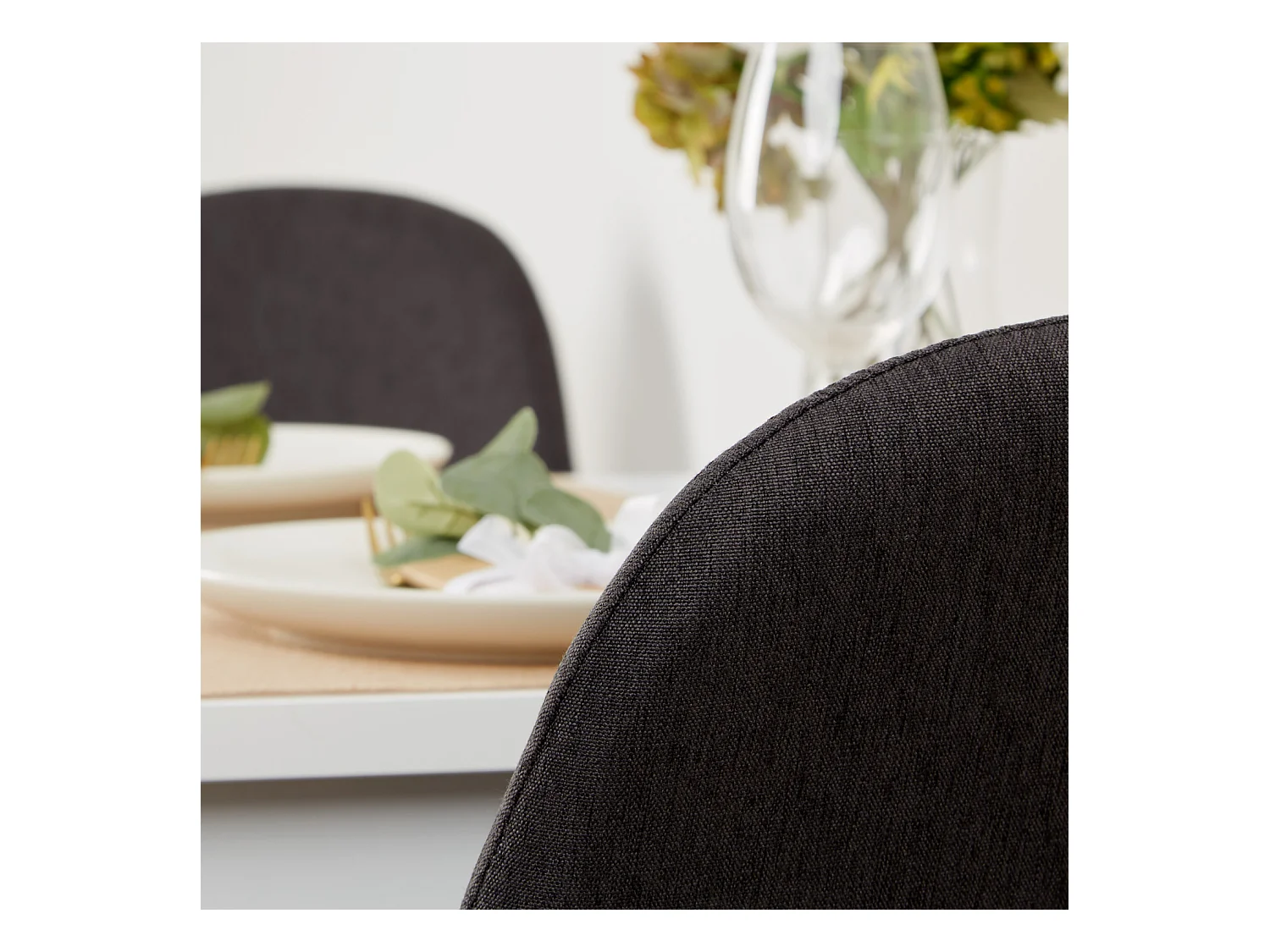 Table de salle à manger 80x80x75 cm blanc anthracite