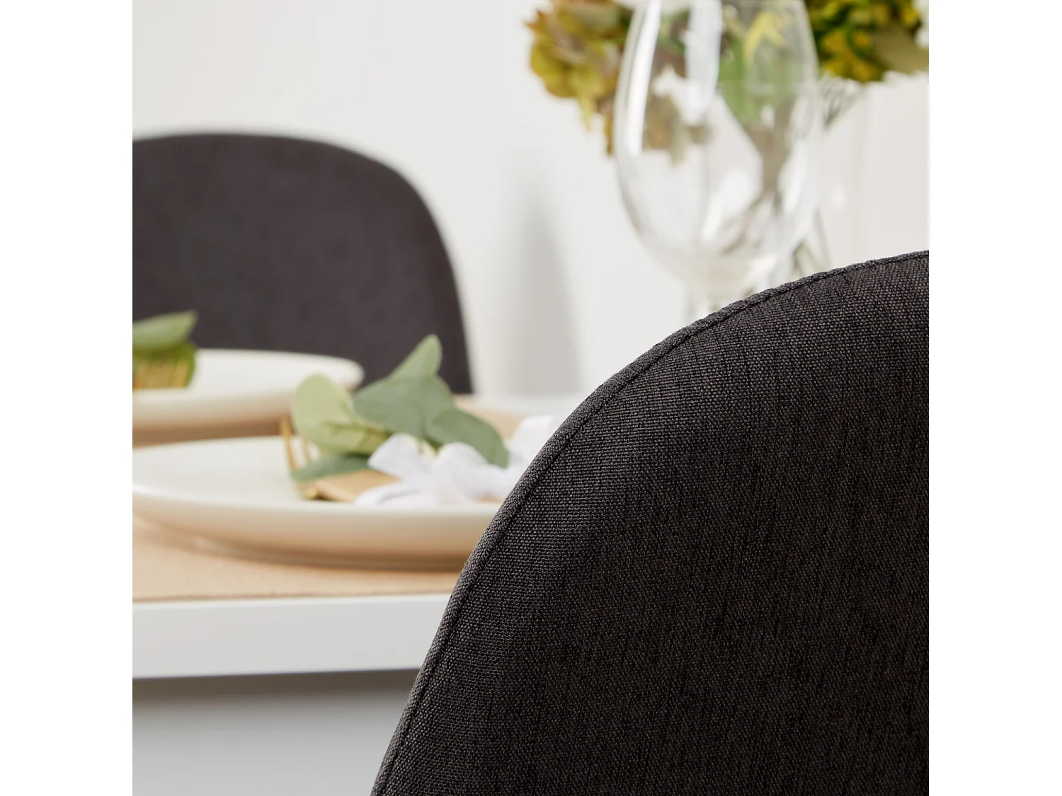 Eettafel 80x80x75 cm wit antraciet