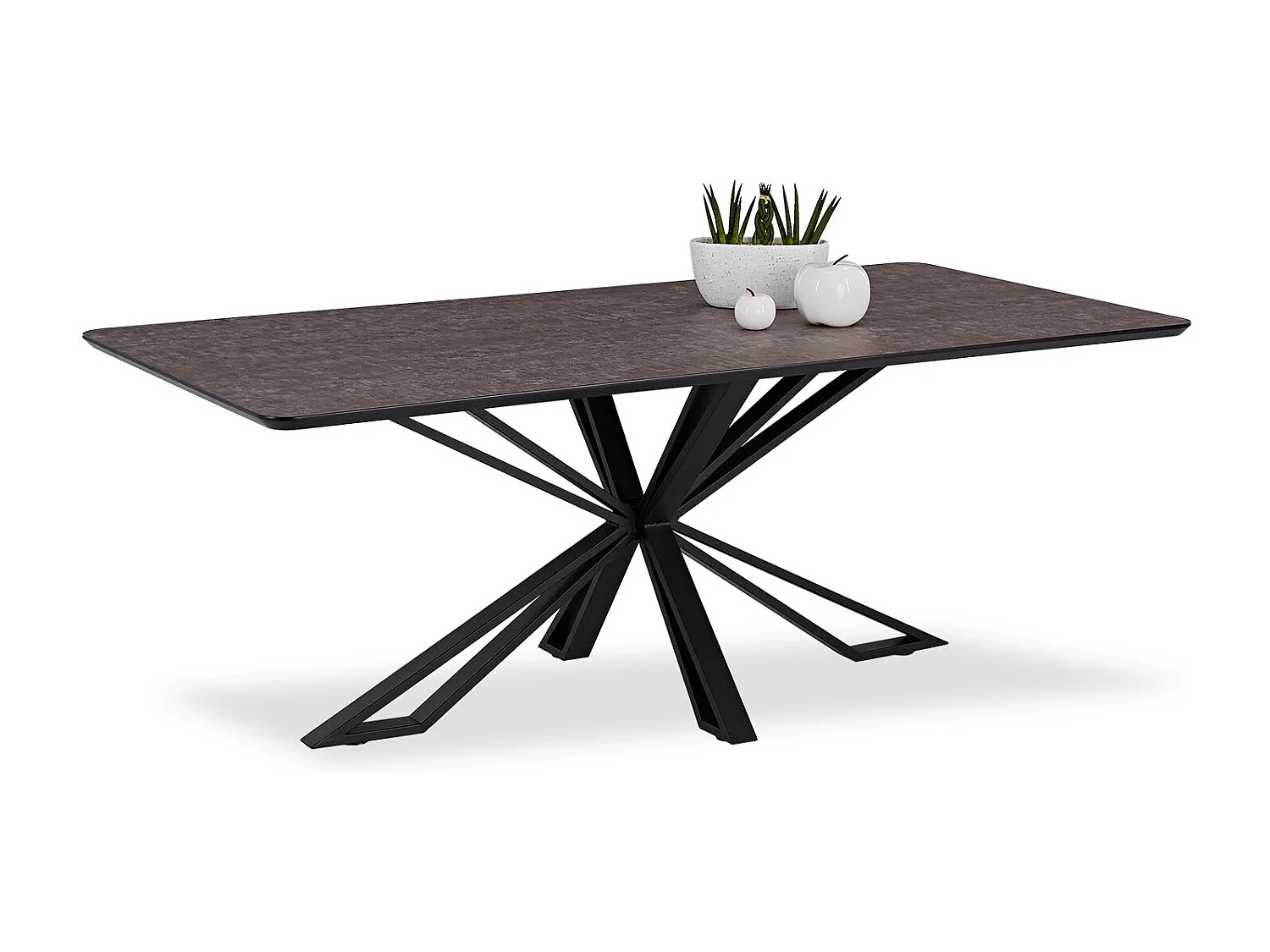 Esstisch 200x100 cm Braun Schwarz