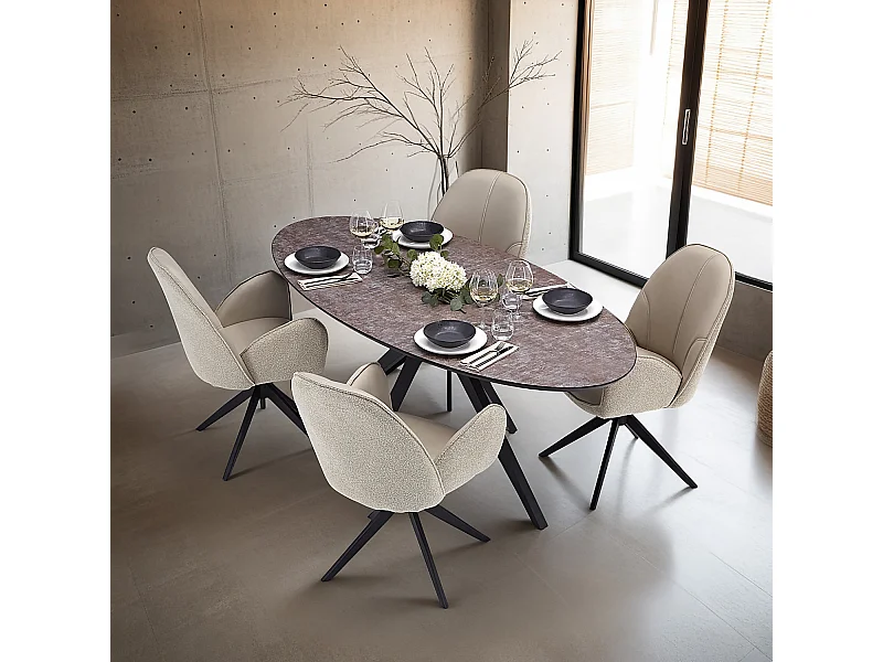 Ensemble de table à manger 200x95x76 cm Marron Look Industriel