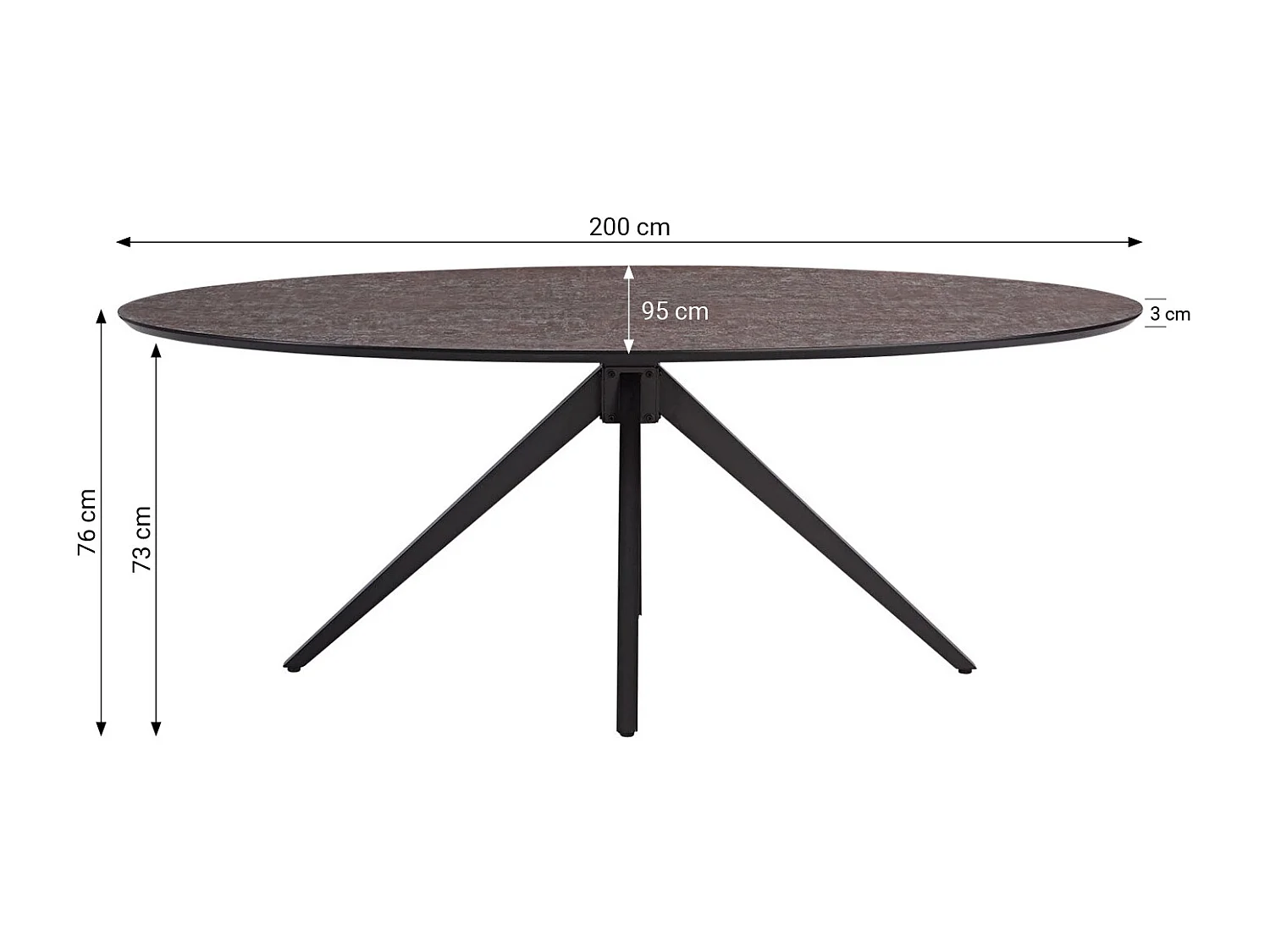 Ensemble de table à manger 200x95x76 cm Marron Look Industriel