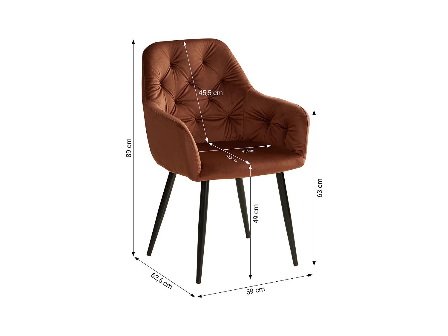 Table à Manger 80x80 cm blanche avec Chaises de Salle à Manger en Velours marron