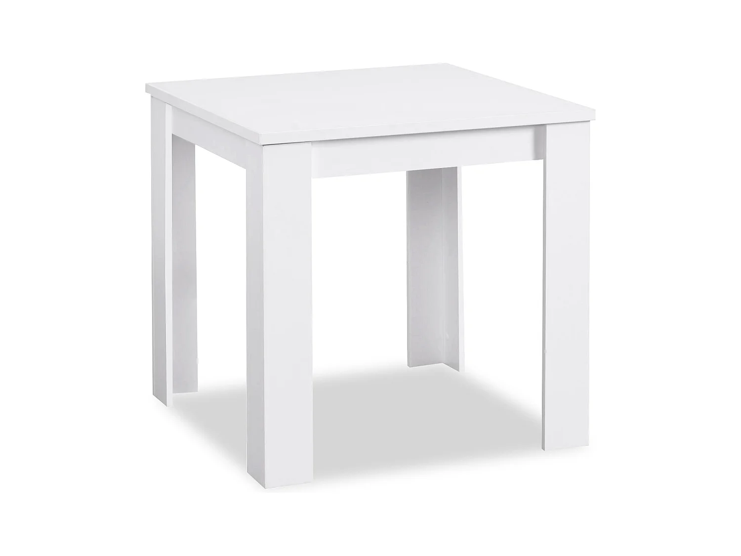 Table à Manger 80x80 cm blanche avec Chaises de Salle à Manger en Velours marron