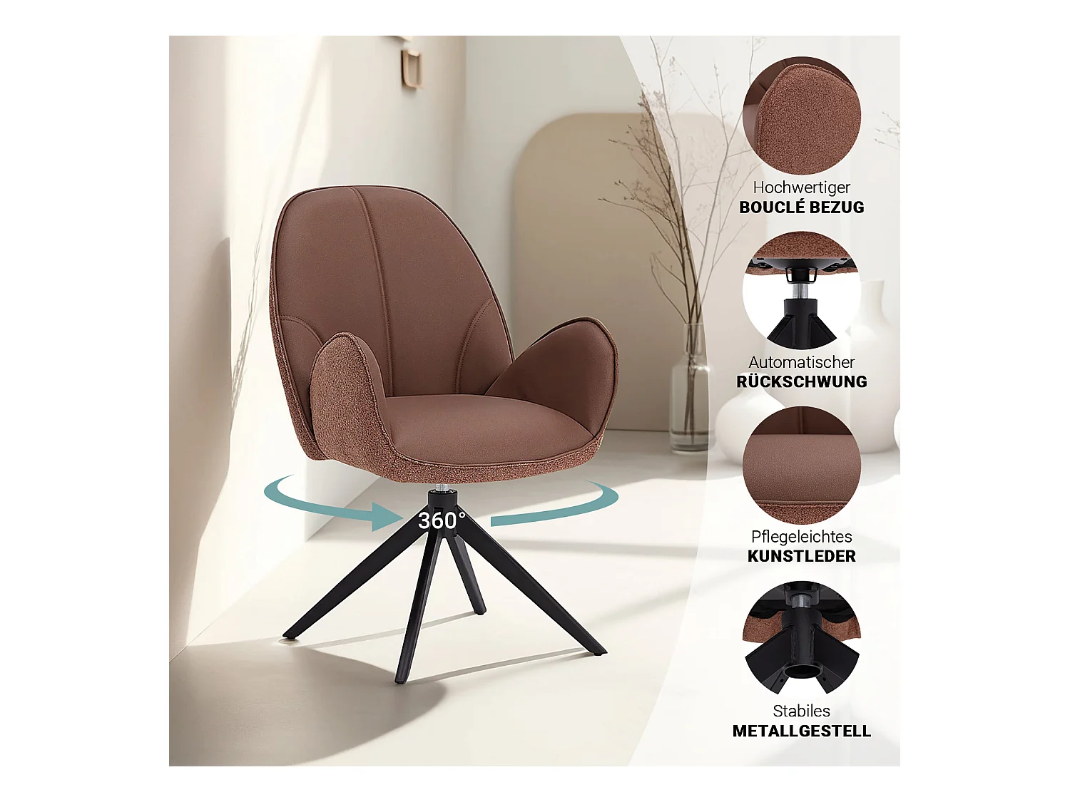 Esstisch und Stühle 200x95x76 cm Braun Schwarz Industrieller Look