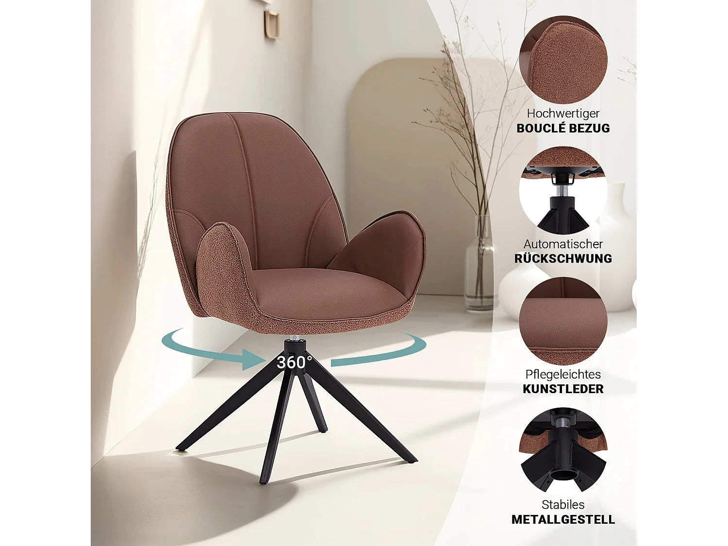 Esstisch und Stühle 200x95x76 cm Braun Schwarz Industrieller Look