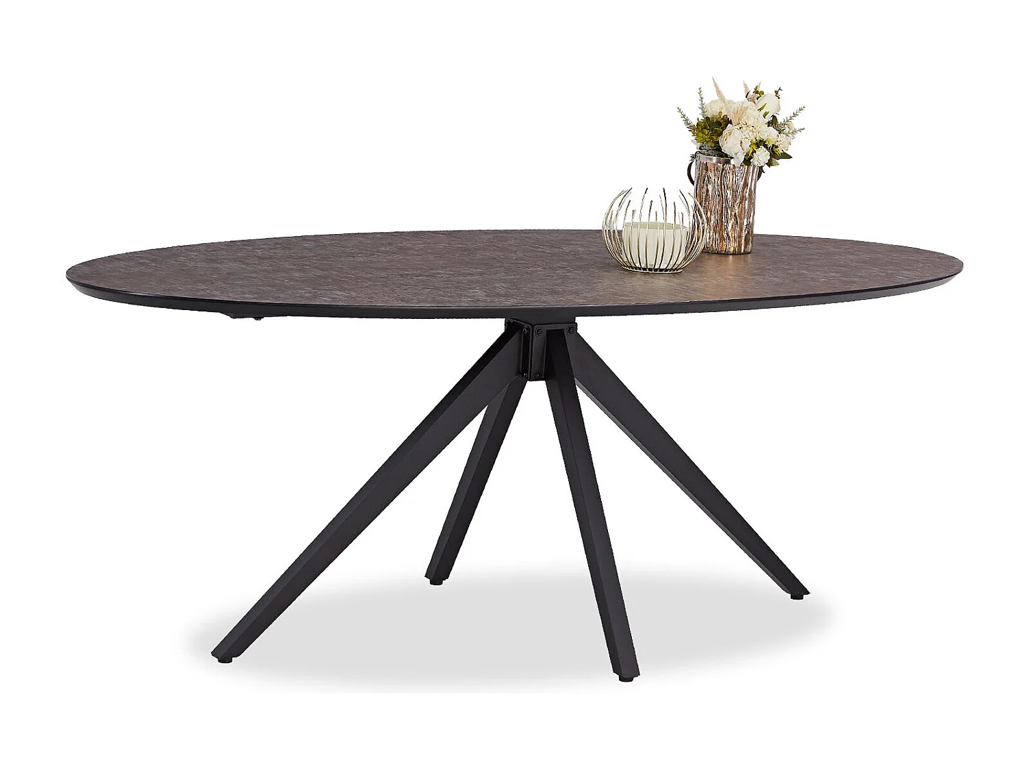 Esstisch und Stühle 200x95x76 cm Braun Schwarz Industrieller Look