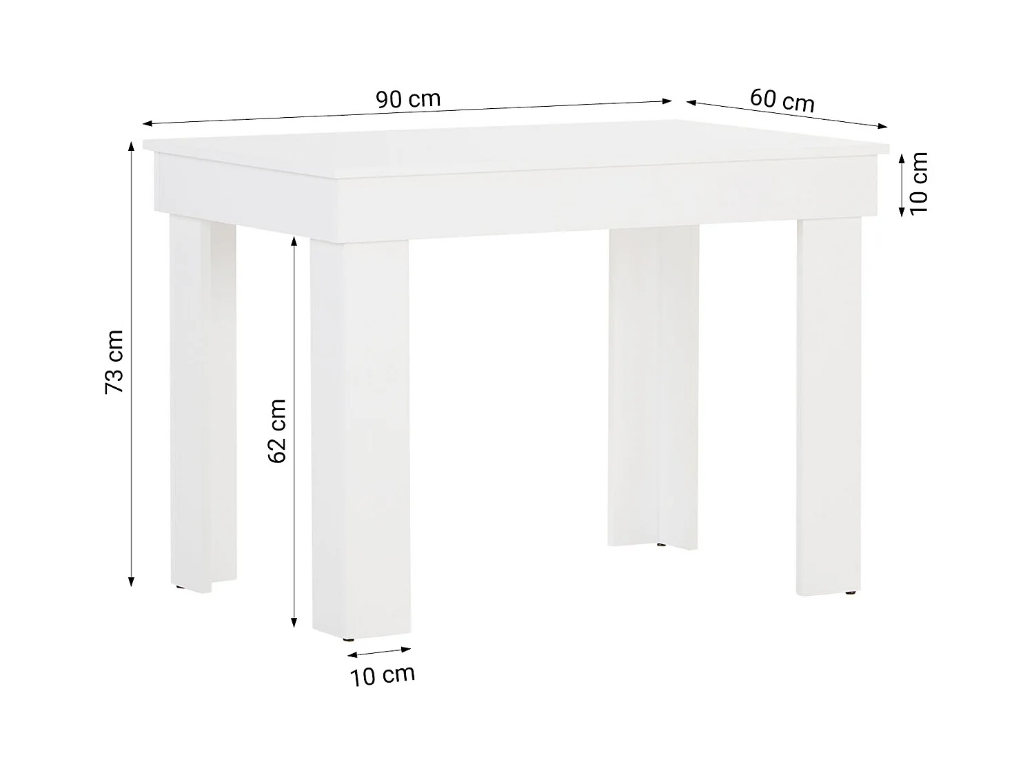 Tavolo da pranzo e sedie 90x60 cm bianco e grigio