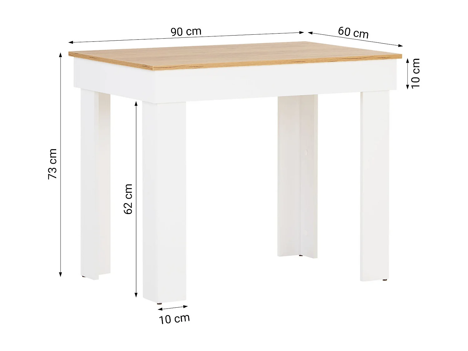 Mesa de jantar 90x73x60 cm carvalho branco veludo cinza