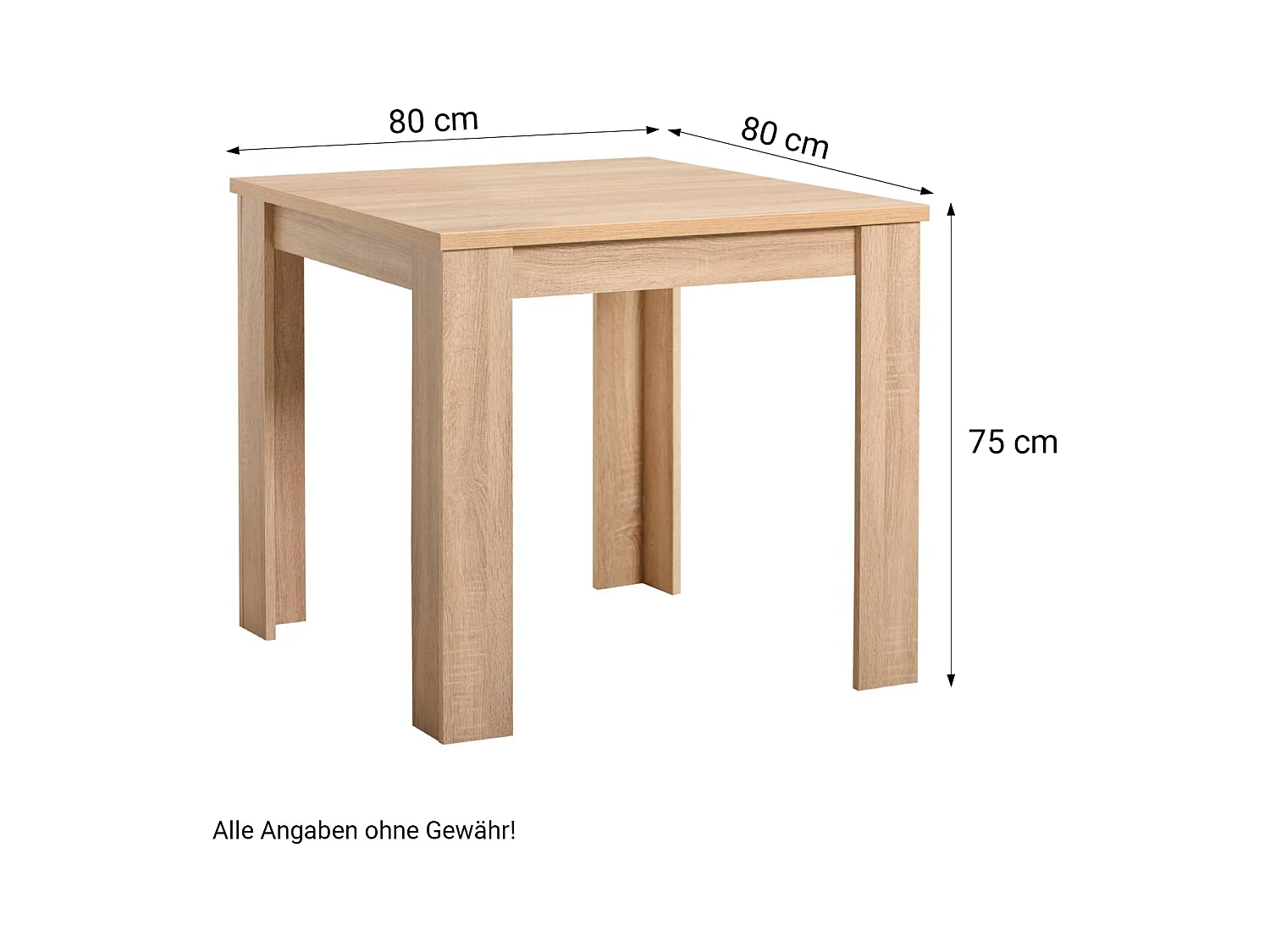Table à manger 80x80x75 cm chêne sonoma naturel avec 2 chaises en lin gris
