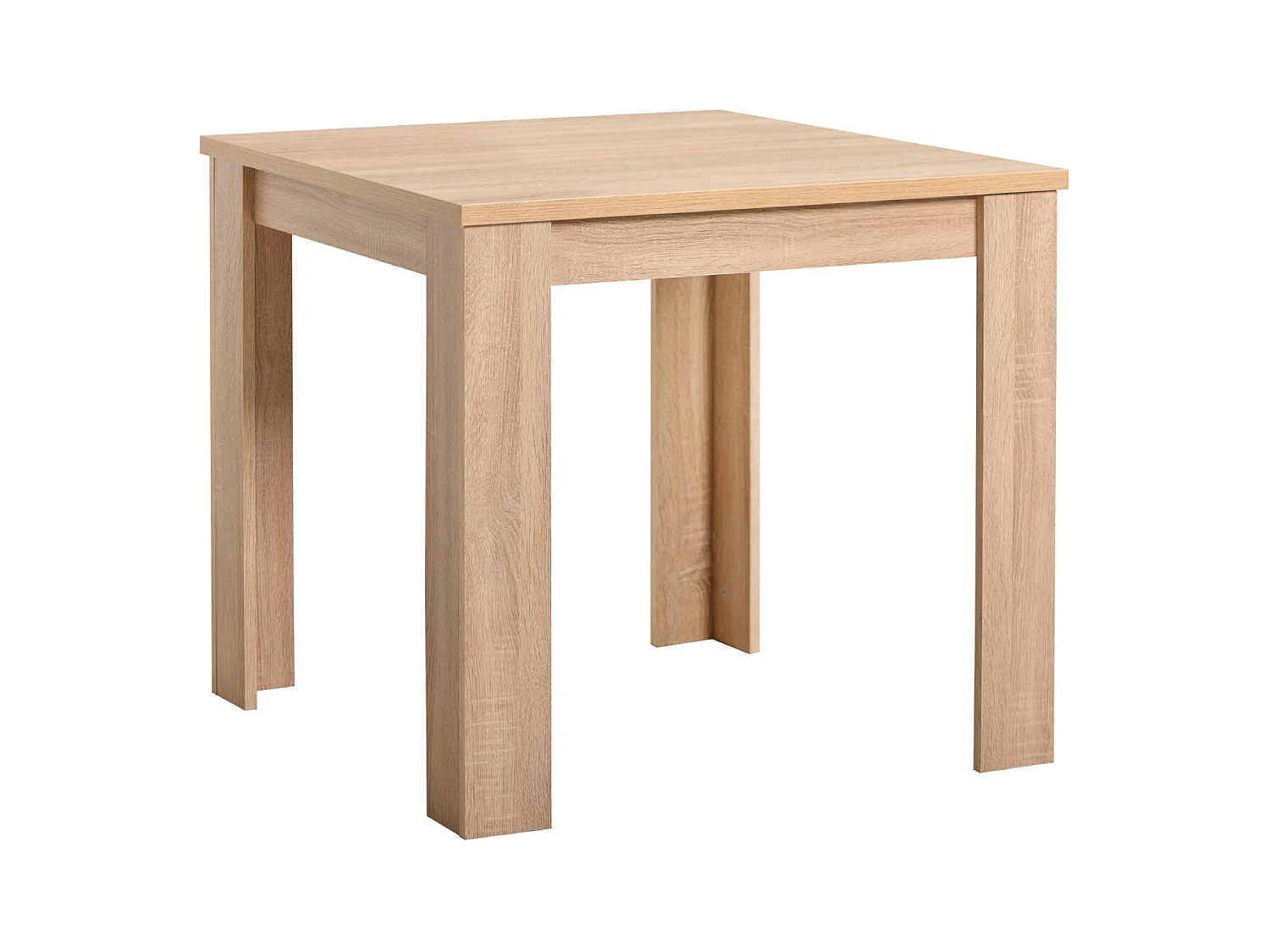 Table à manger 80x80x75 cm chêne sonoma naturel avec 2 chaises en lin gris