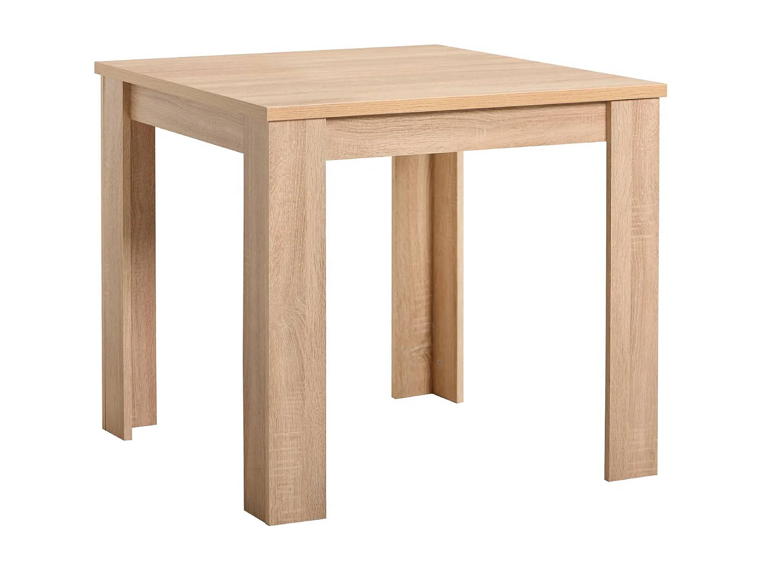 Mesa de jantar 80x80x75 cm carvalho sonoma natural com 2 cadeiras cinza em linho
