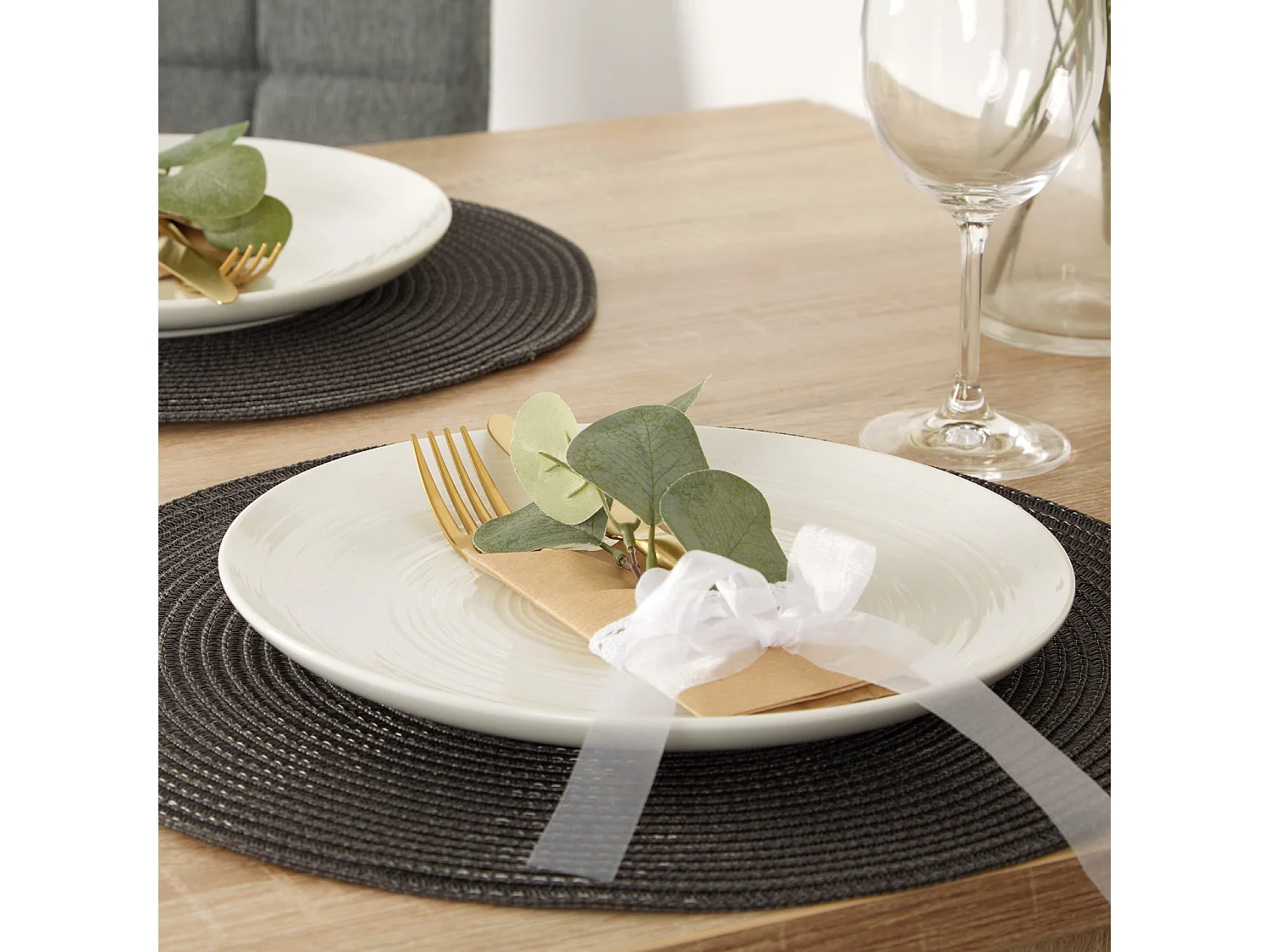 Mesa de jantar 80x80x75 cm carvalho sonoma natural com 2 cadeiras cinza em linho