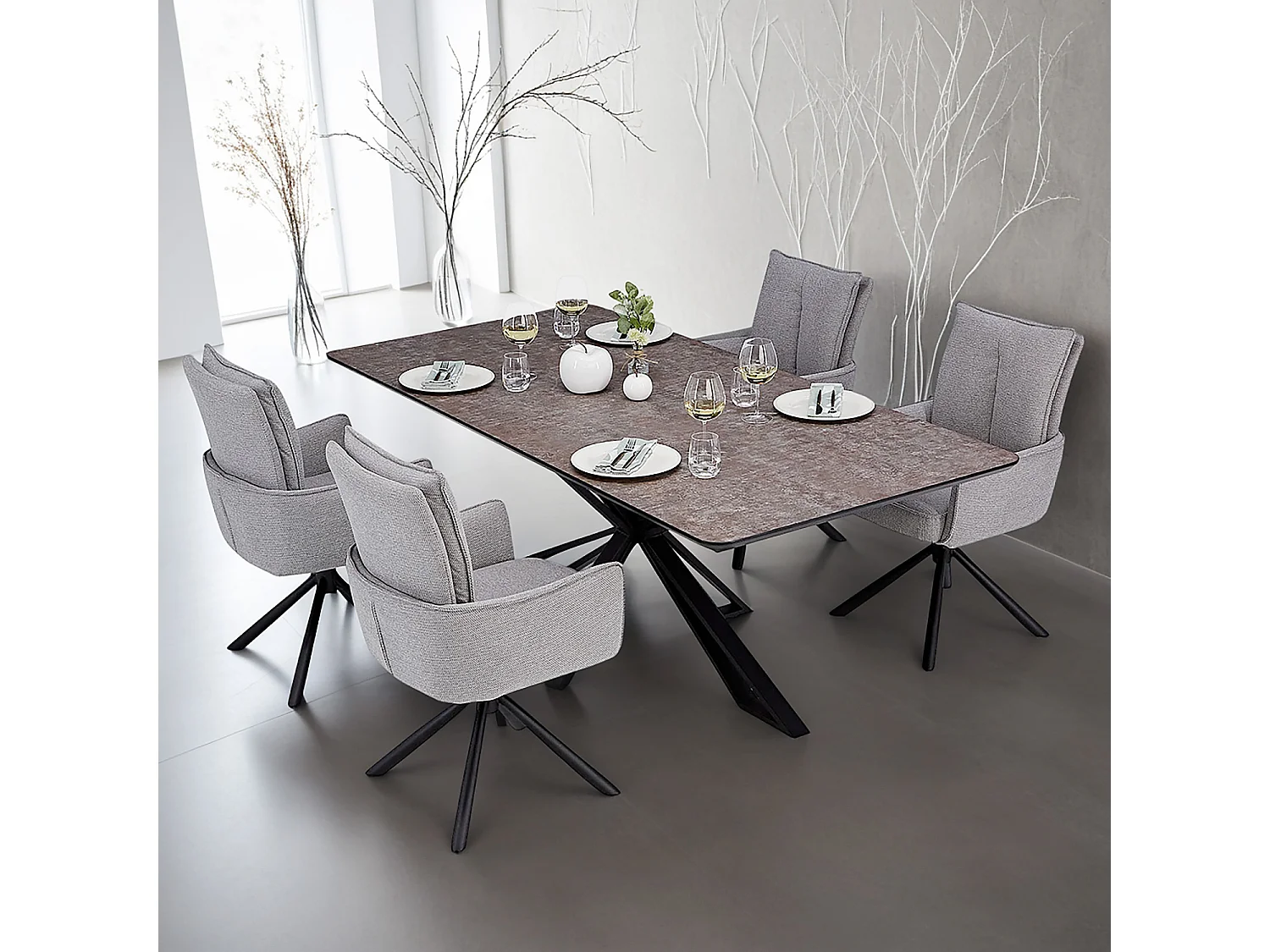 Stół jadalniany 200x100 cm brązowy w stylu industrialnym