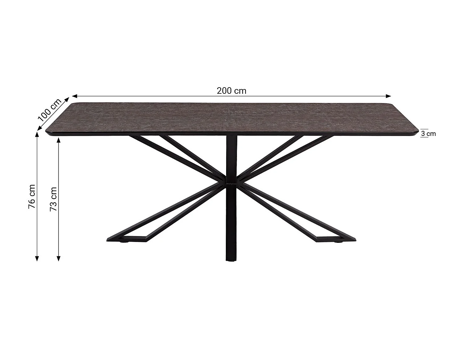 Table à Manger 200x100 cm Marron Noir Look Industriel avec 4 Chaises Beige