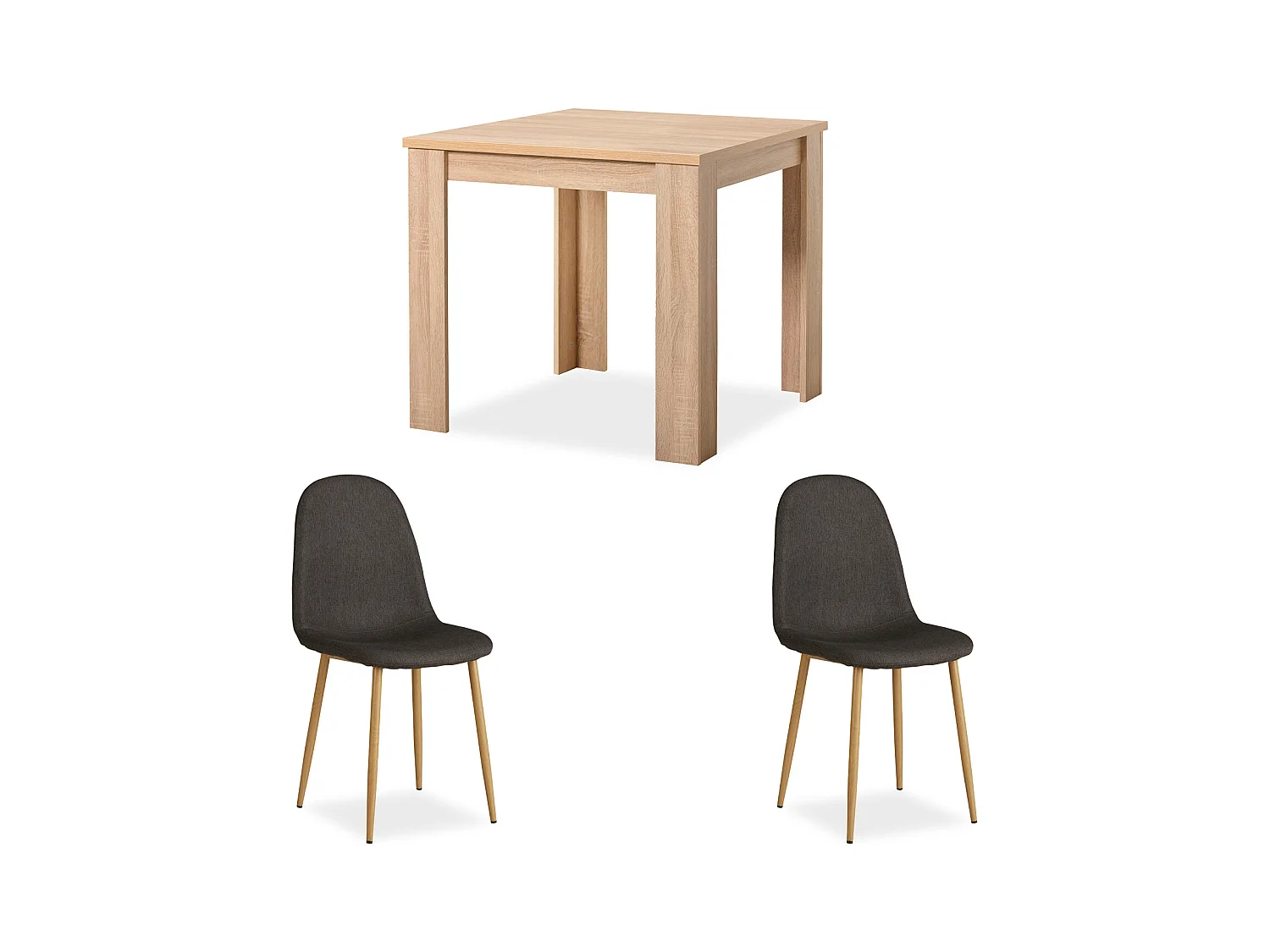 Tavolo da pranzo 80x80 cm Antracite Tavolo moderno da sala da pranzo Tavolo in legno Rovere