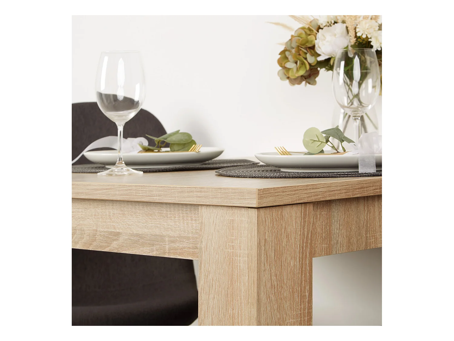 Tavolo da pranzo 80x80 cm Antracite Tavolo moderno da sala da pranzo Tavolo in legno Rovere