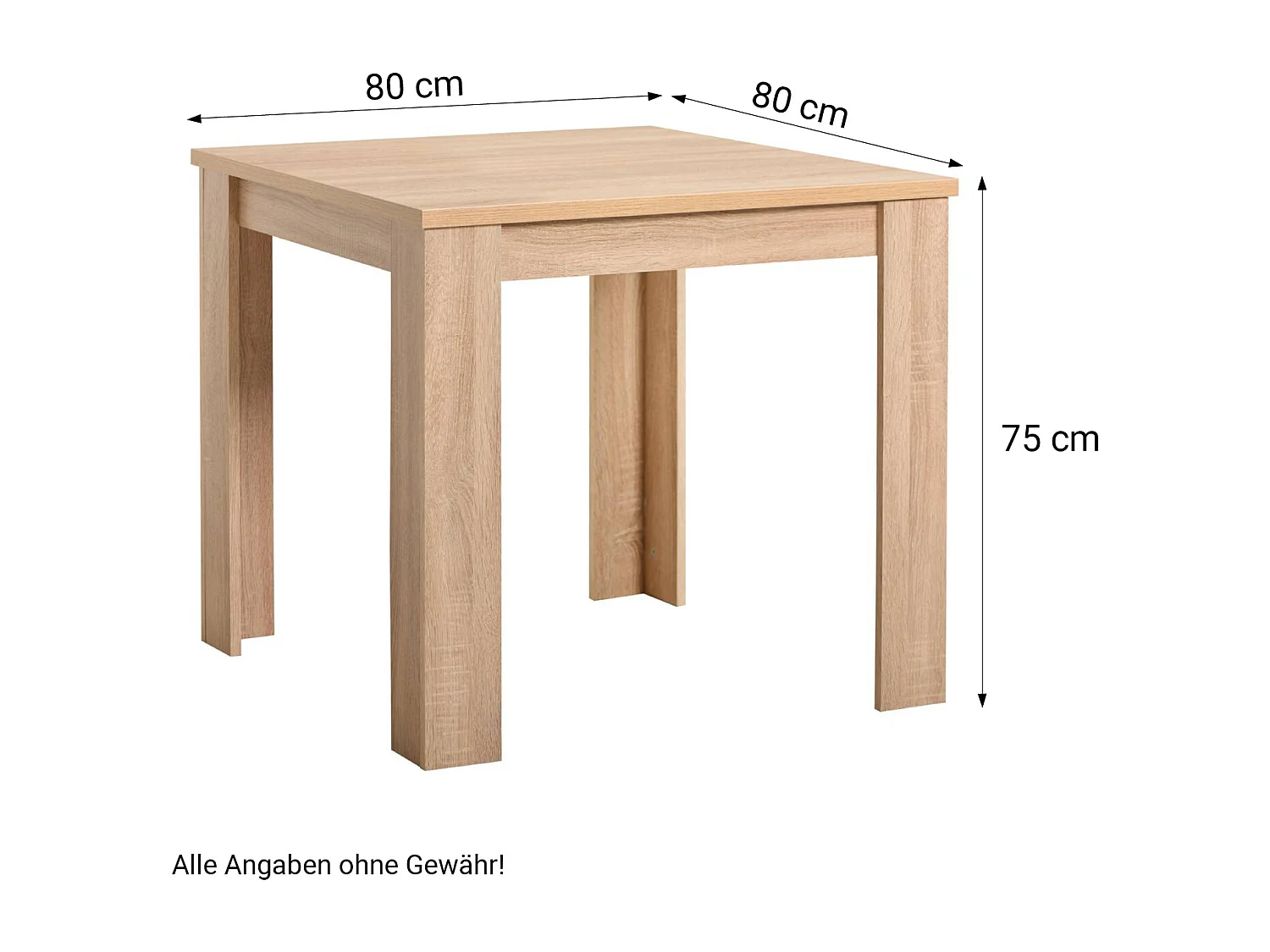 Mesa de Jantar 80x80 cm Antracite Mesa de Jantar Moderna Mesa de Madeira Carvalho