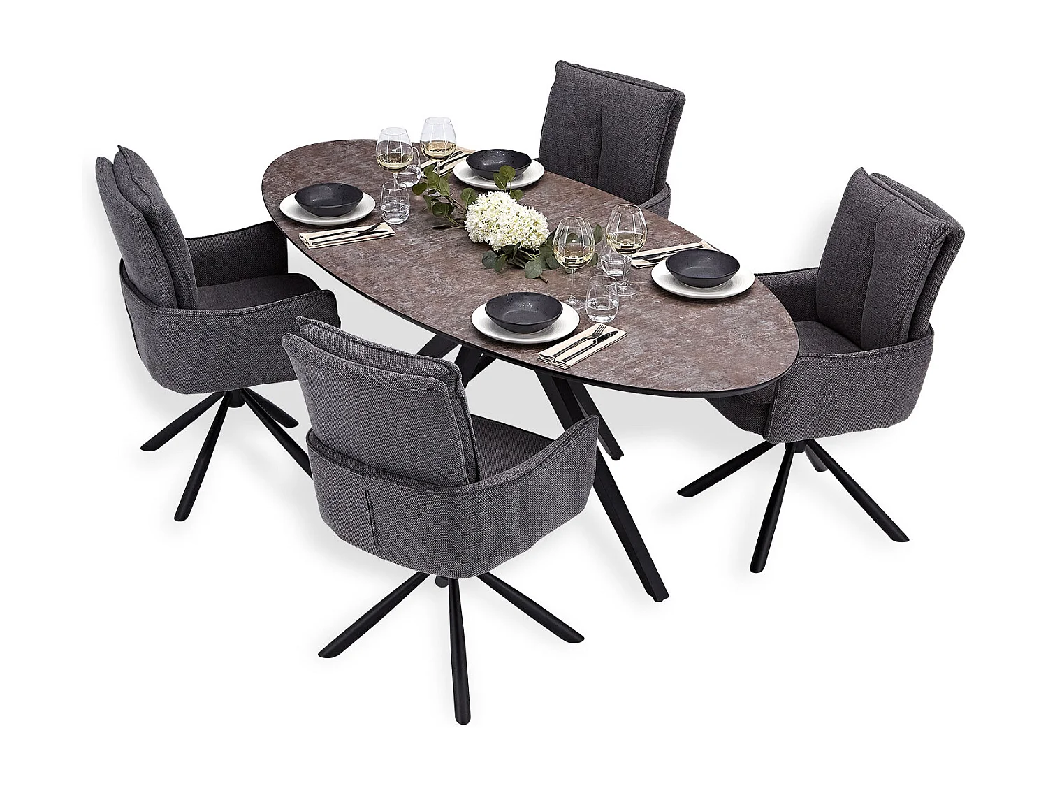 Stół jadalniany i krzesła 200x95x76 cm Brązowy i szary, industrialny styl