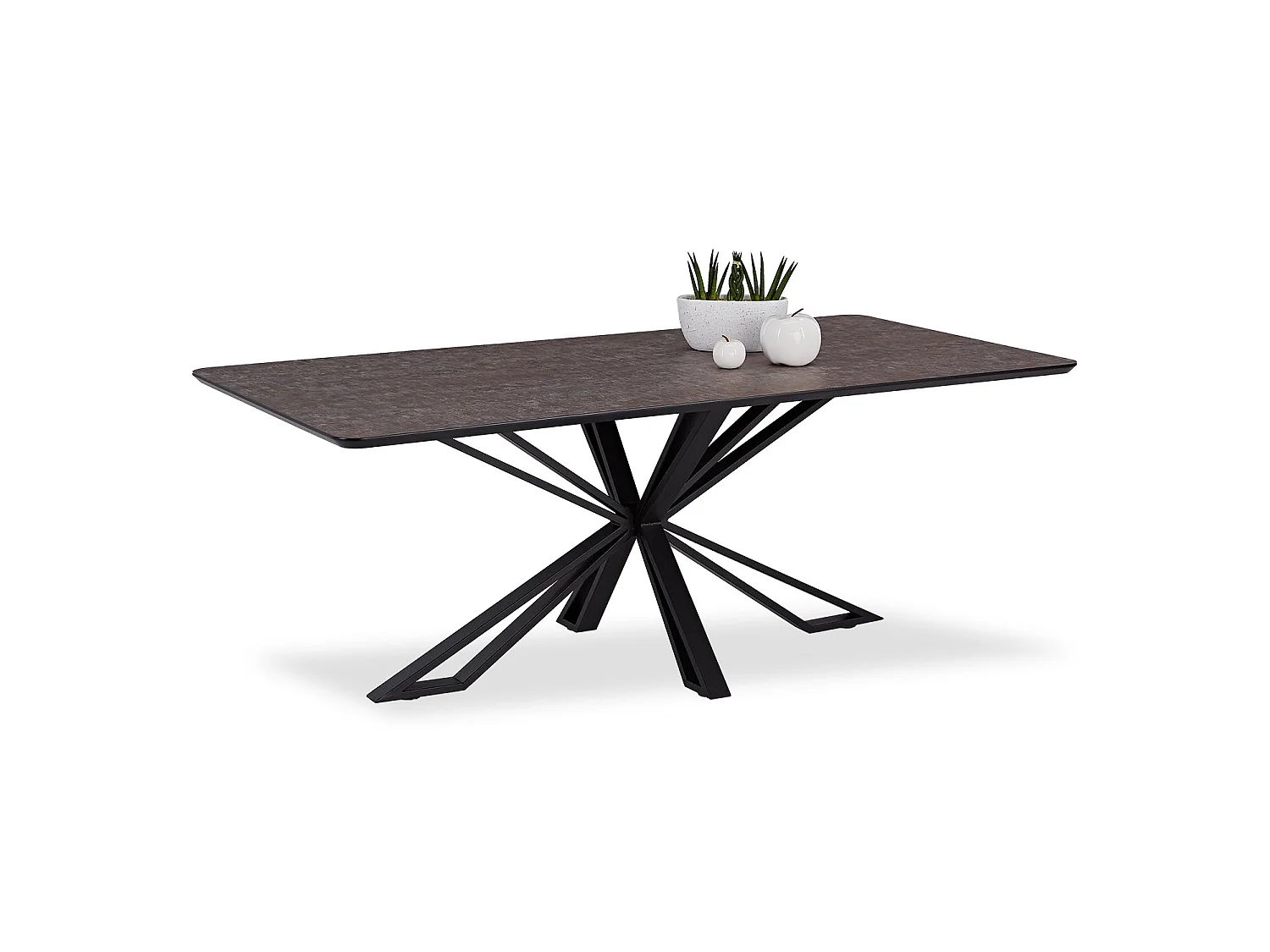 Table à Manger 200x100 cm Marron Noir avec 6 Chaises en Cuir Look Industriel