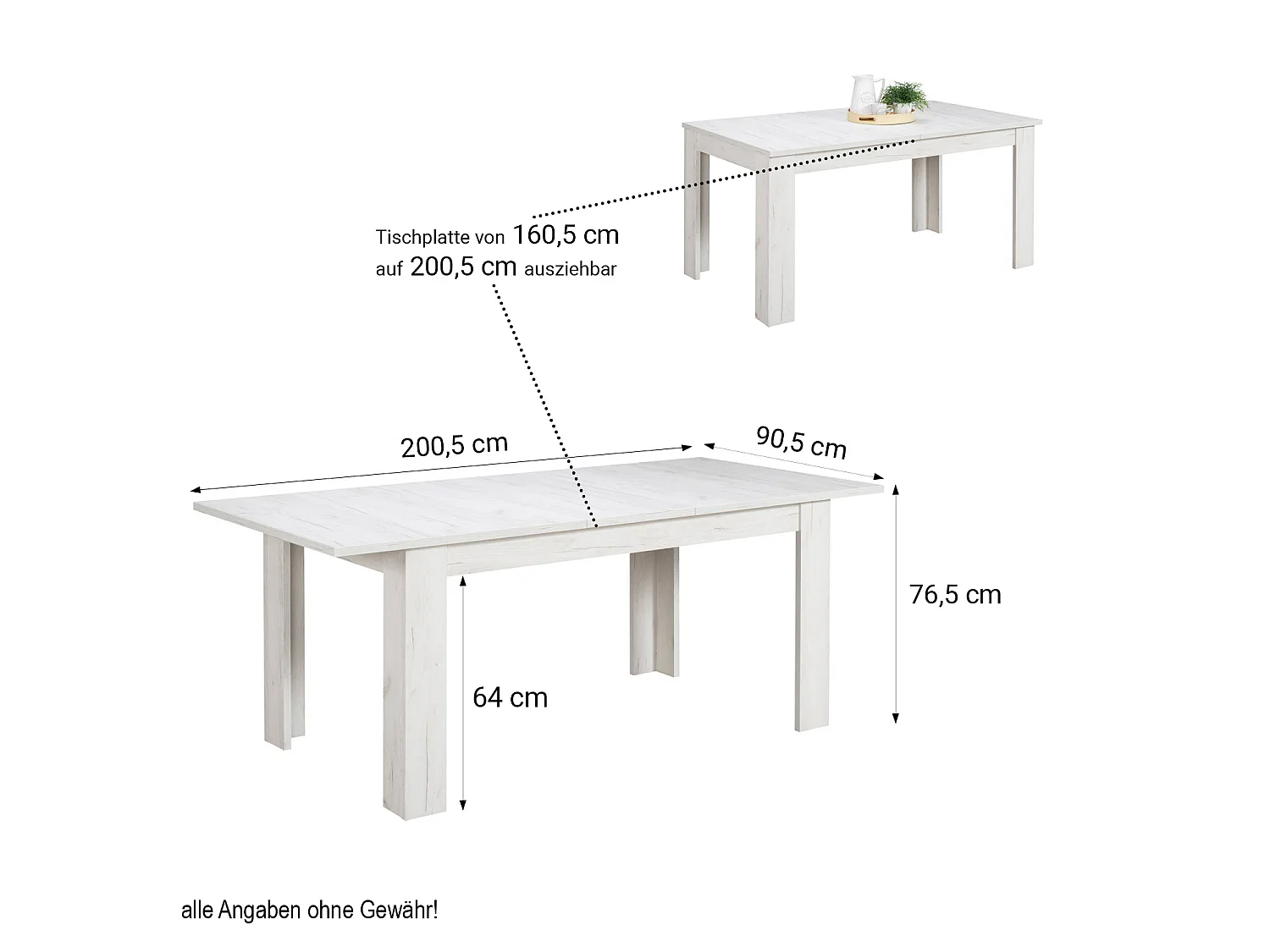 Dining table set 160x90 cm Grey White