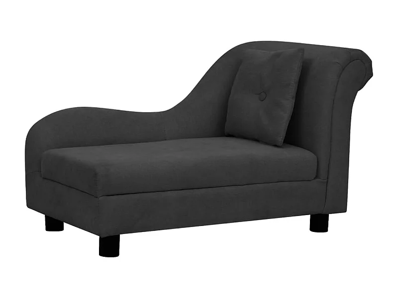 Le Havre  Hondenbank met kussen 83x44x44 cm pluche zwart