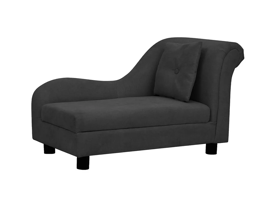 Le Havre  Canapé pour cen avec oreiller Noir 83x44x44 cm Peluche