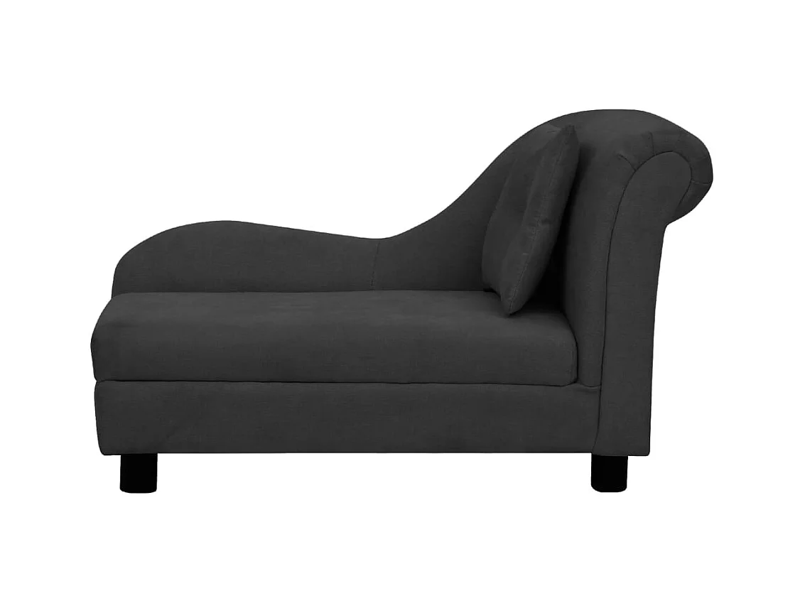 Le Havre  Canapé pour cen avec oreiller Noir 83x44x44 cm Peluche