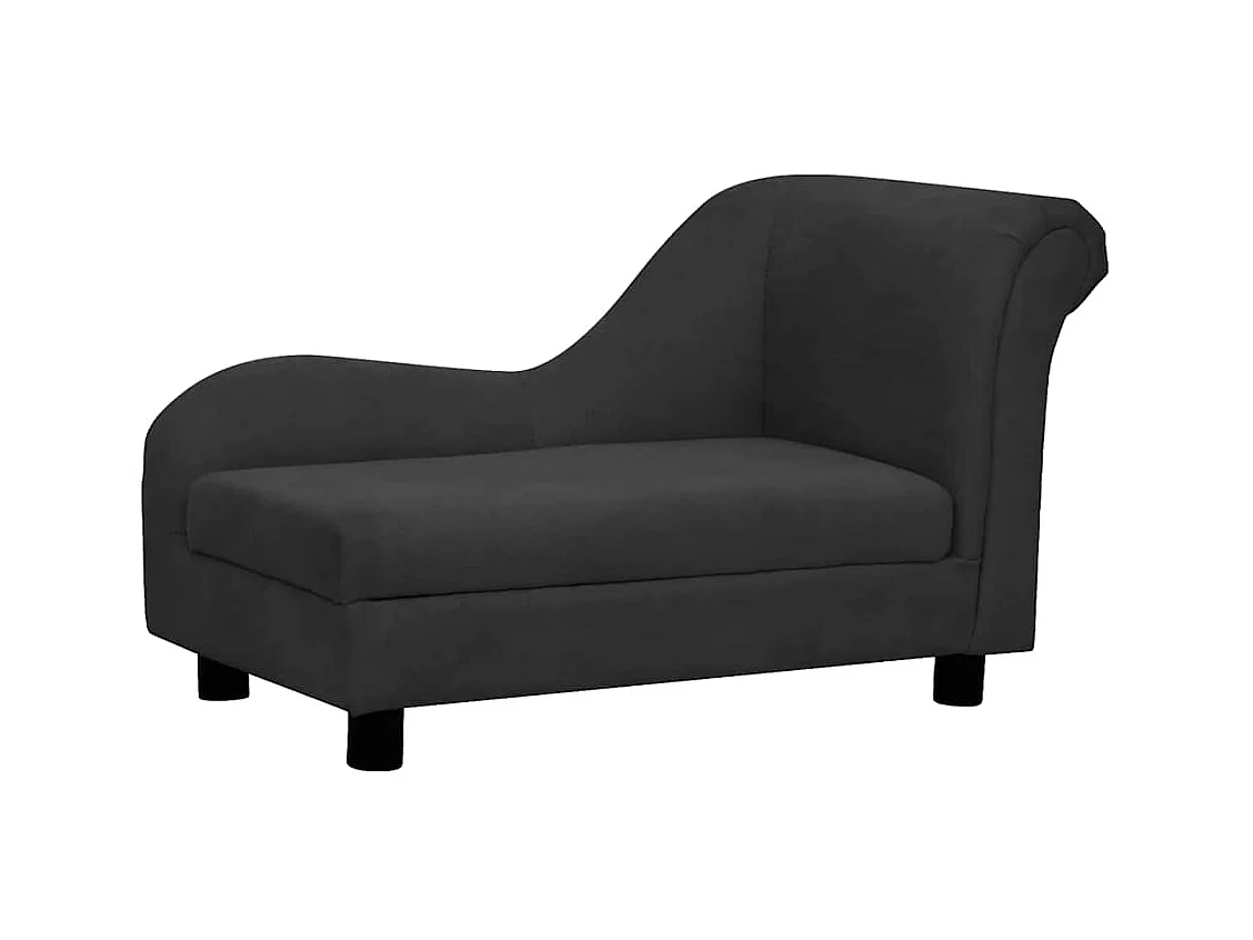 Le Havre  Canapé pour cen avec oreiller Noir 83x44x44 cm Peluche