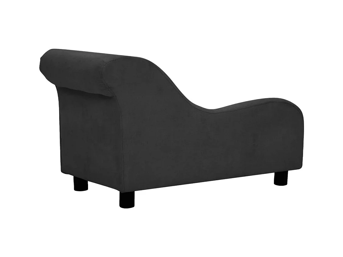 Le Havre  Canapé pour cen avec oreiller Noir 83x44x44 cm Peluche