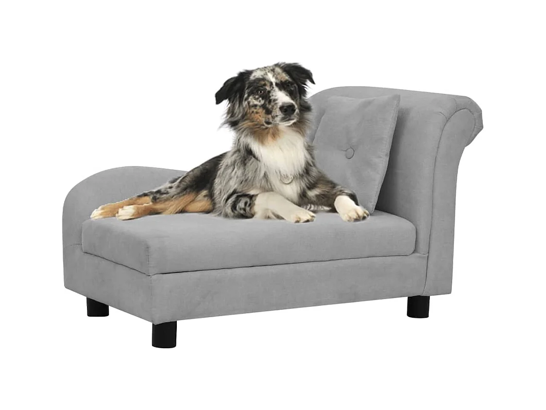 Le Havre  Canapé pour cen avec oreiller Gris 83x44x44 cm Peluche