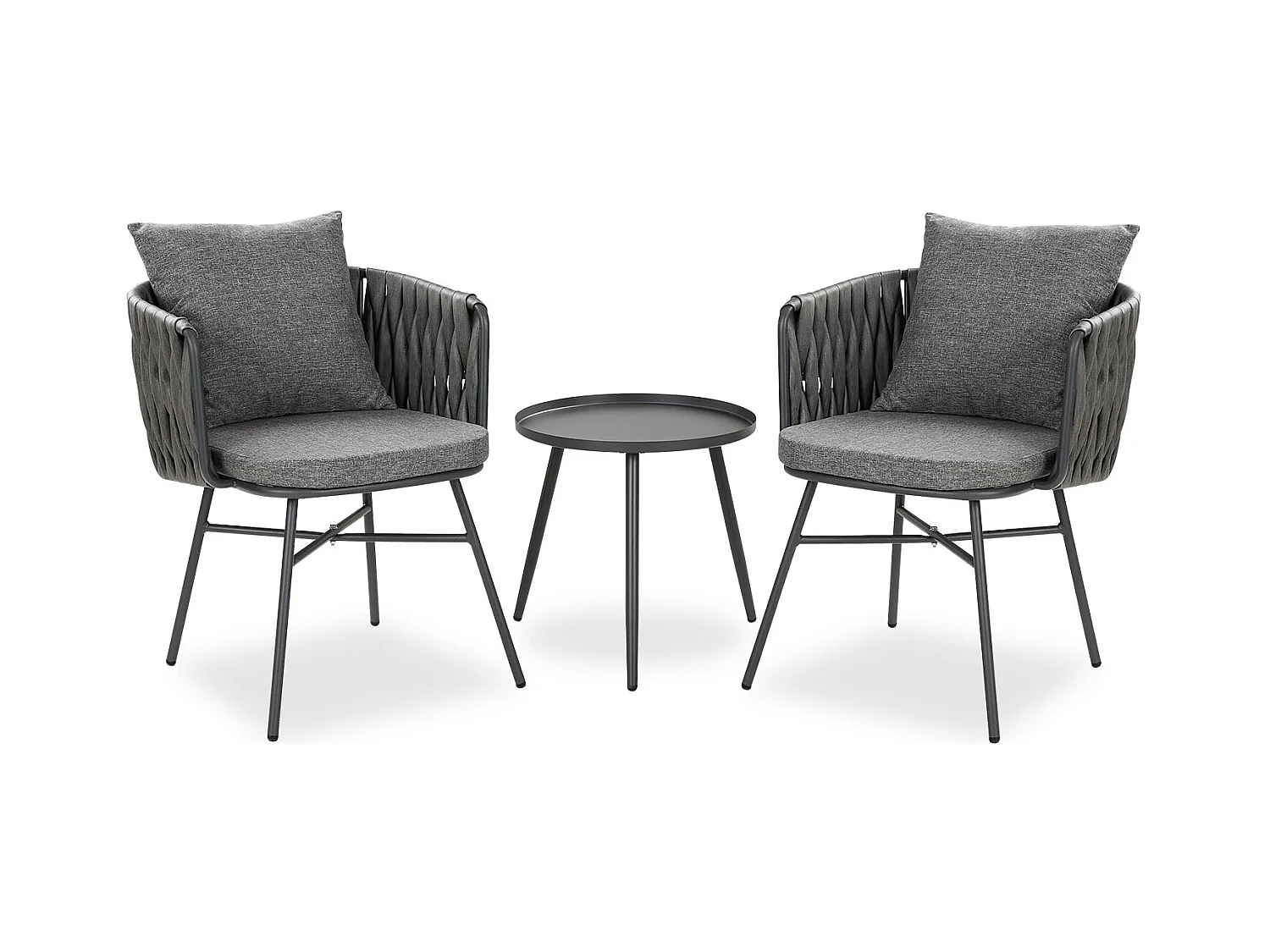 Ensemble de mobilier de jardin gris 59x70,5x61 cm 49x44,5 cm