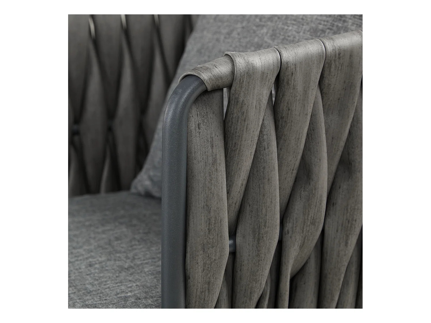 Ensemble de mobilier de jardin gris 59x70,5x61 cm 49x44,5 cm