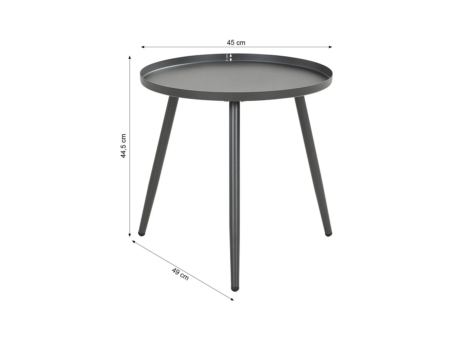 Ensemble de mobilier de jardin gris 59x70,5x61 cm 49x44,5 cm