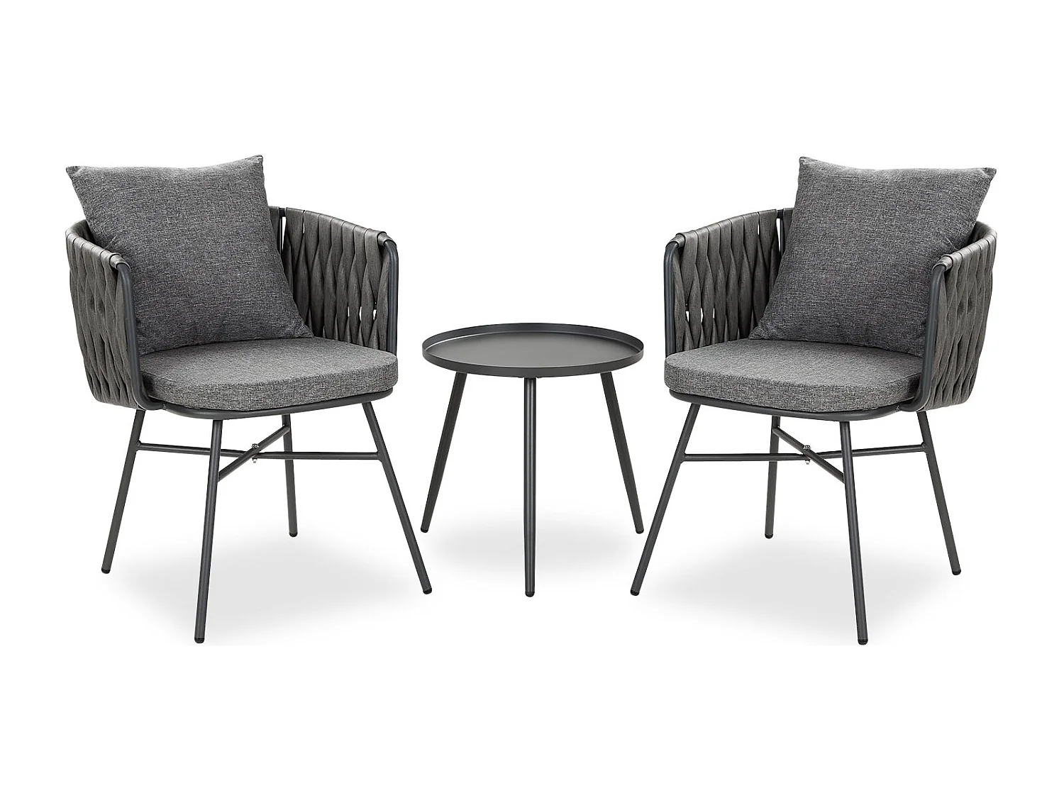 Gartenmöbel-Set grau 59x70,5x61 cm 49x44,5 cm