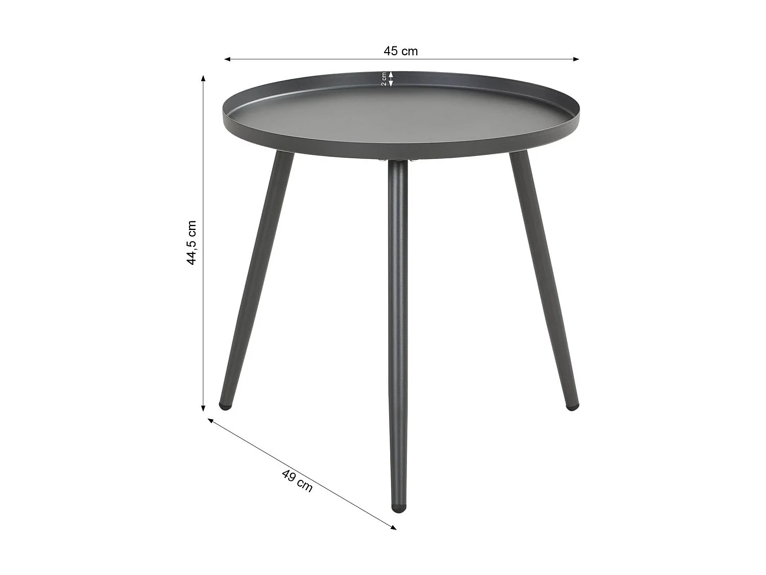 Gartenmöbel-Set grau 59x70,5x61 cm 49x44,5 cm