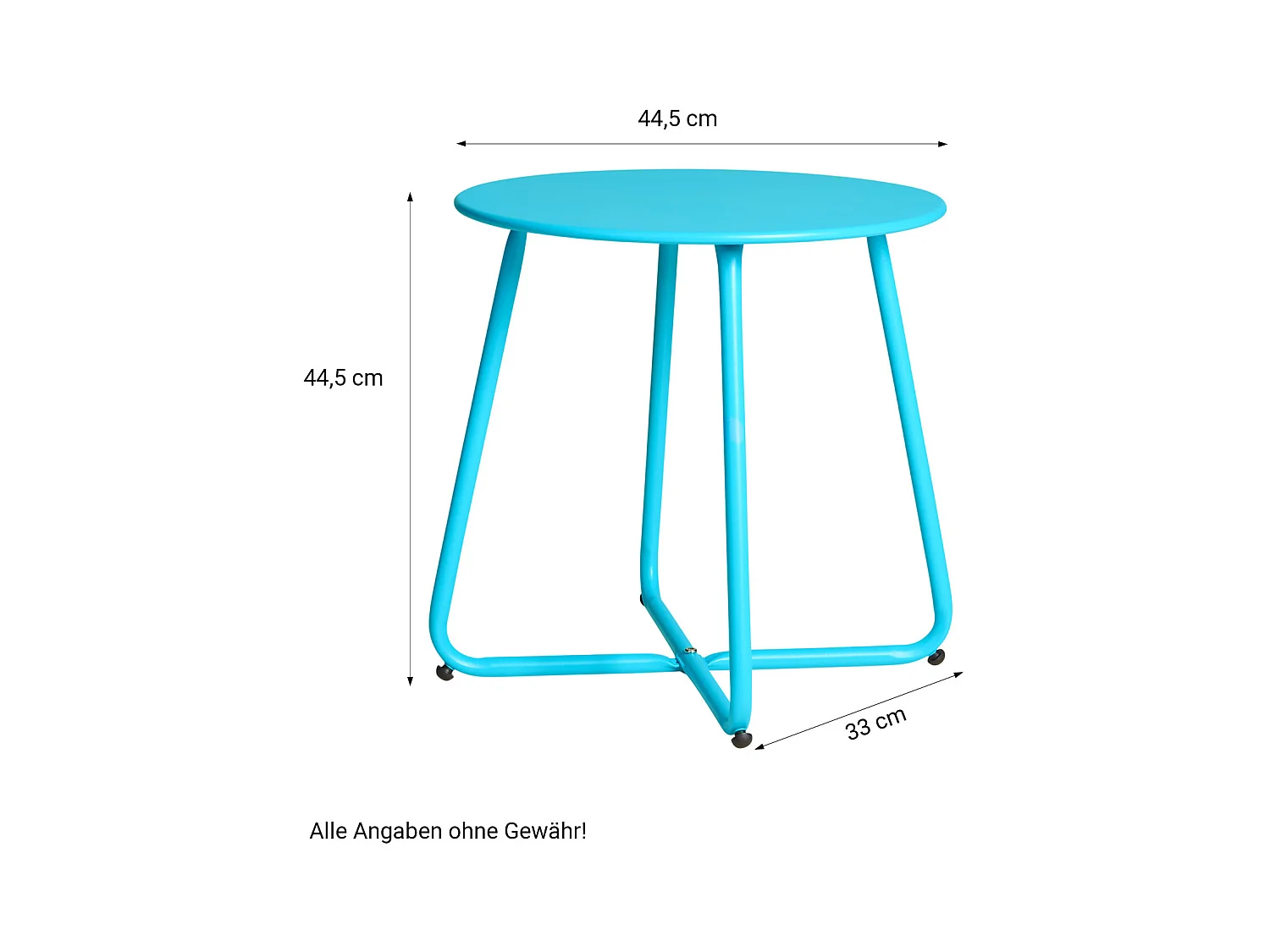 Table d'appoint 44,5x44,5x44,5 cm bleue