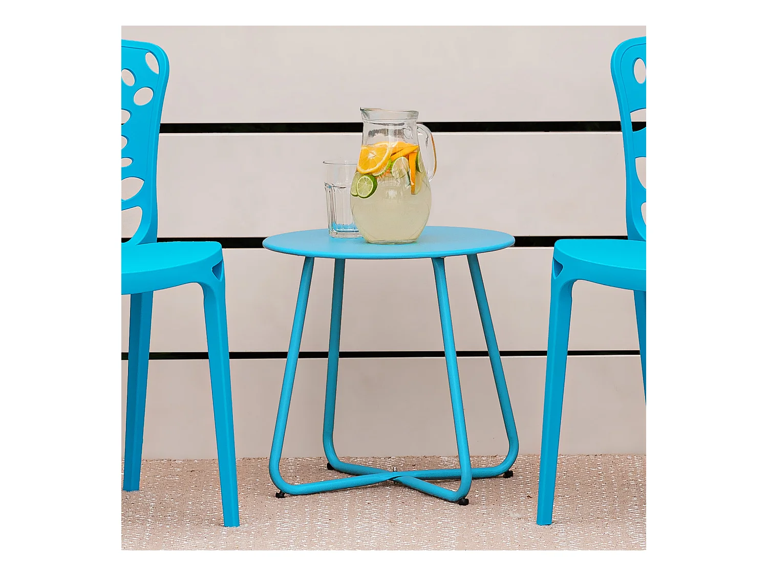 Table d'appoint 44,5x44,5x44,5 cm bleue