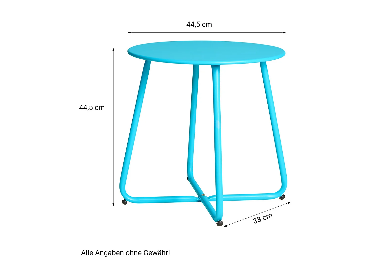 Table d'appoint 44,5x44,5x44,5 cm bleue