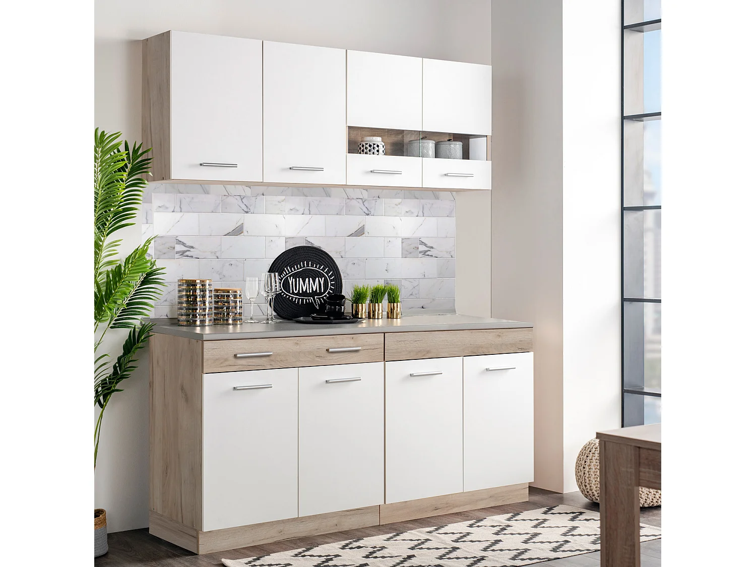 Mueble de cocina 80x81x51,5 cm blanco moderno