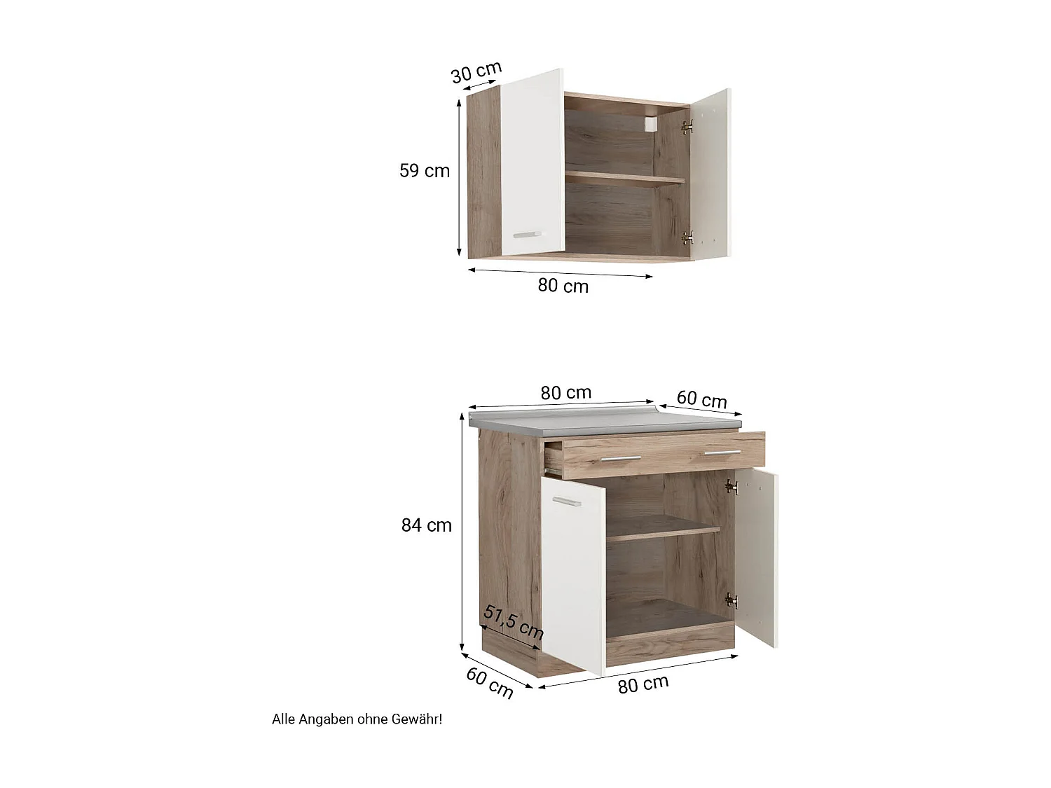 Armario de cocina 80x84x60 cm blanco