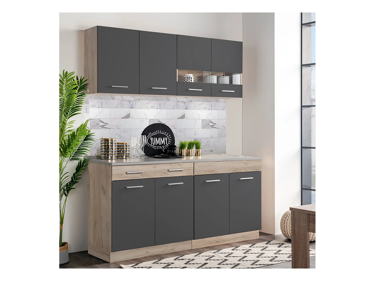 Meuble de cuisine 80x81x51,5 cm gris