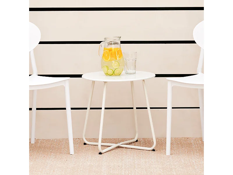 Tavolino da caffè 44,5x44,5x44,5 cm bianco