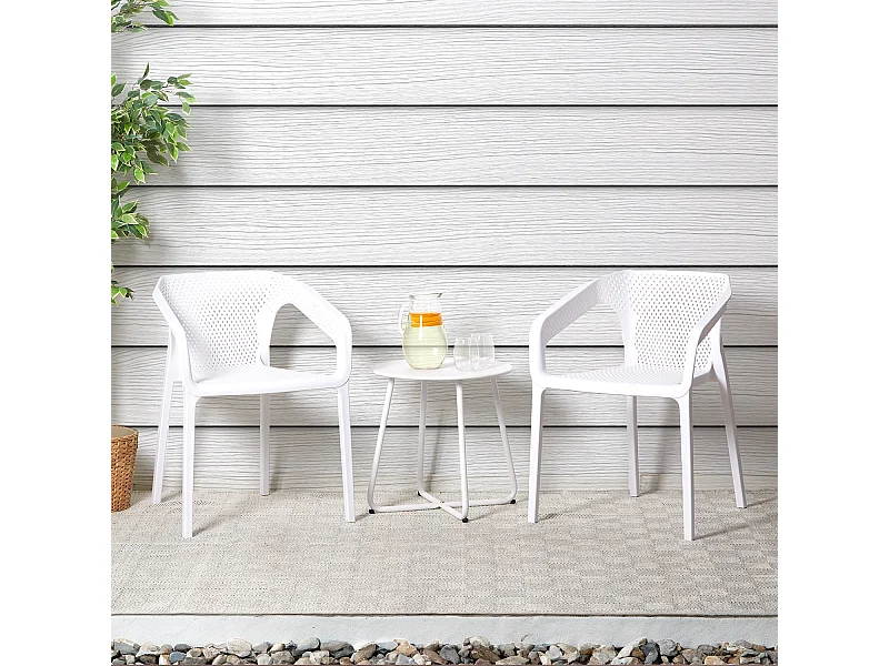 Gartenmöbel-Set 55x74,5x54 cm weiß