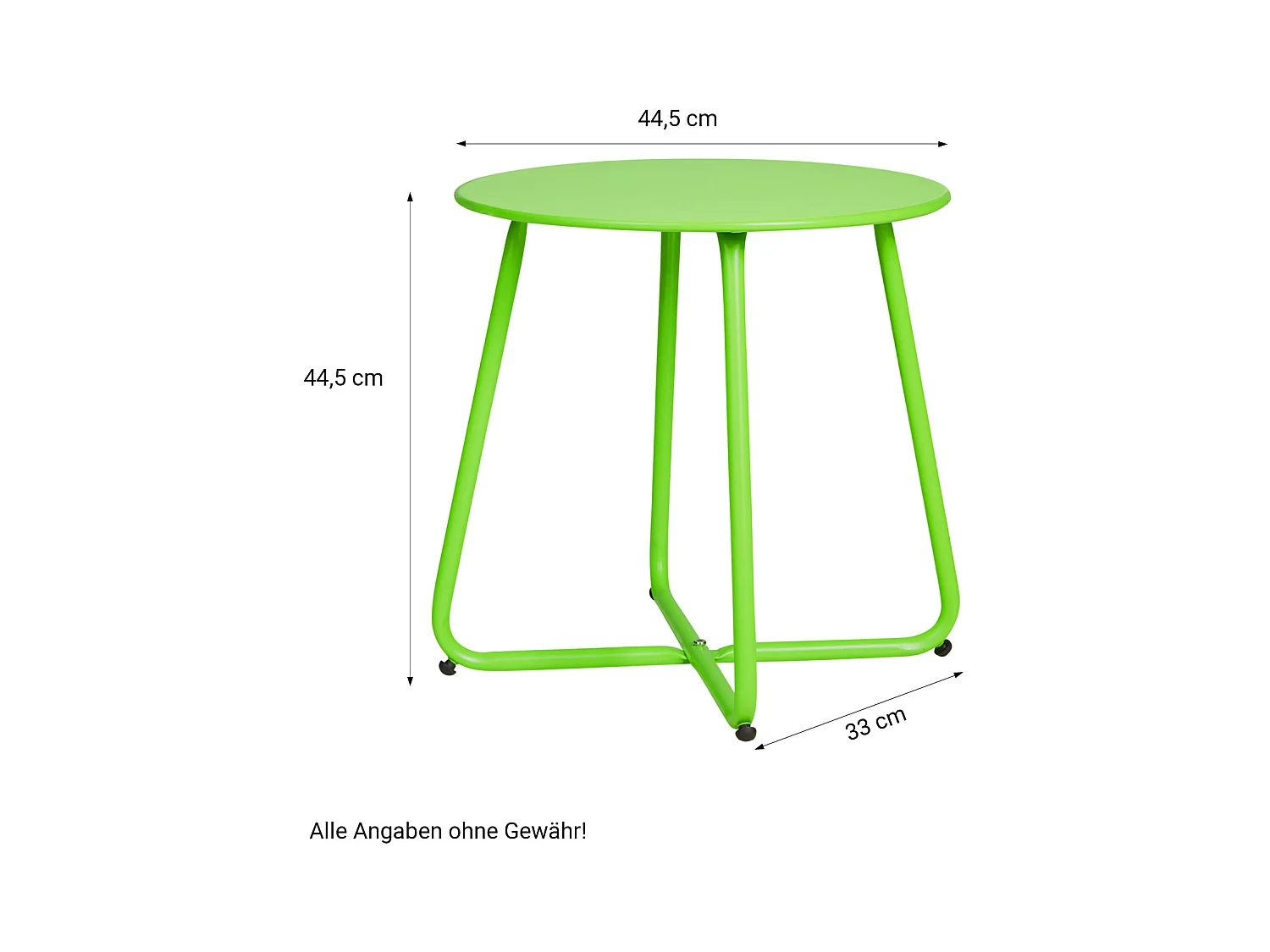 Table d'appoint 44,5x44,5x44,5 cm verte