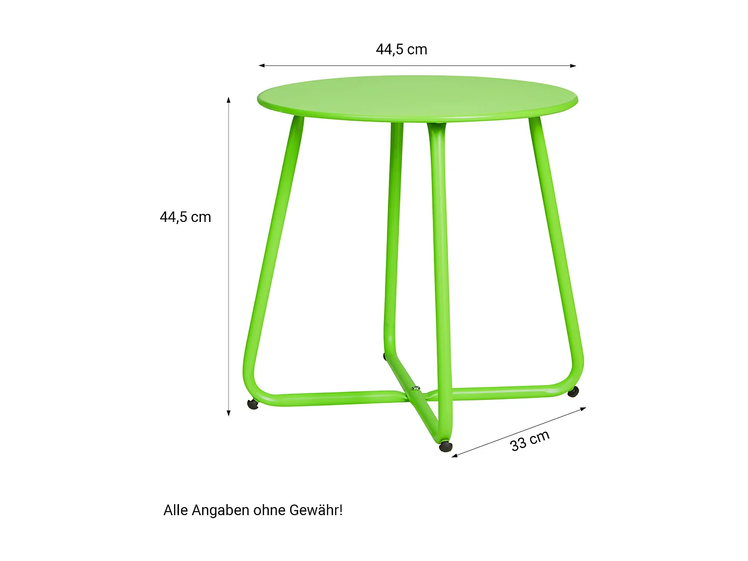Table d'appoint 44,5x44,5x44,5 cm verte