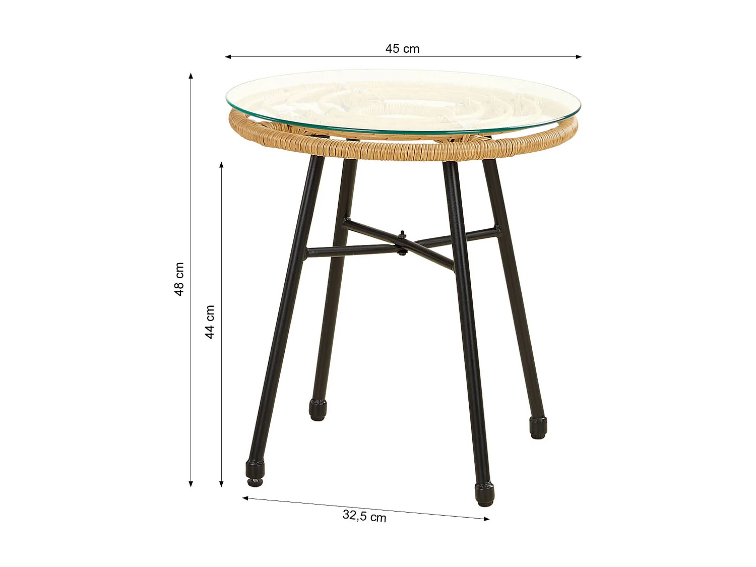 Gartenmöbel-Set 68x77,5x55 cm natürlicher Rattan